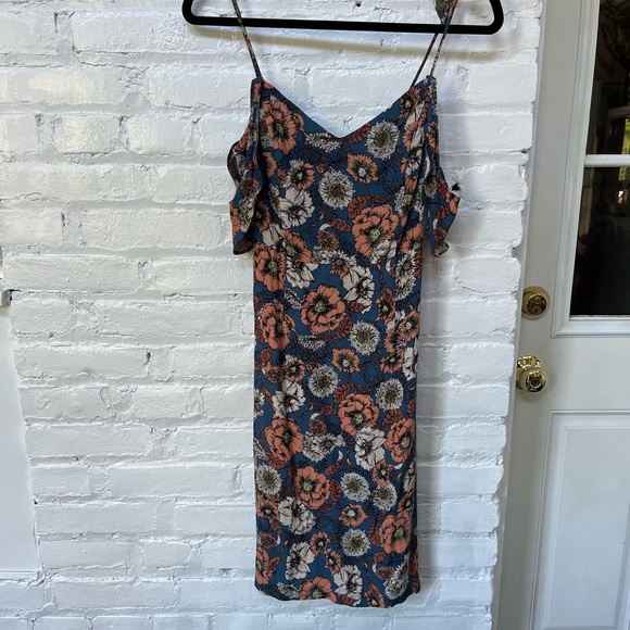 ASTR Floral Cold Shoulder Cami Sheath Mini Dress - Picture 2 of 9